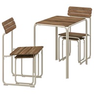 IKEA FURUON Stôl s 2 stoličkami + 2 podnožky hnedá/vonkajšia