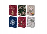 6 db-os karácsonyi ajándéktasak szett CRELANDO 17 x 9 x 22 cm