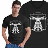 Koszulka dla Motocyklisty Leonardo Da Vinci Vitruvian Motor Motocykl