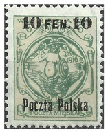 1918 Polska Fi.3a ** POCZTA MIEJSKA WARSZAWY gwar. H.JENDROSZEK