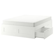 IKEA BRIMNES Rám postele so zásuvkami biely 160x200