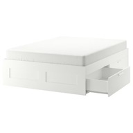 IKEA BRIMNES Rama łóżka z szufladami biały 160x200