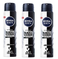 Nivea MEN dezodorant antyperspirant spray Black&White (3x250 ml)