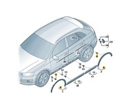 Spona lišty podbehov kolies Audi Q3 Q5 VW T-Cross T-Roc