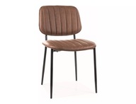 Otočná stolička BEN čierna/hnedá koža do obývačky SIG