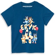 Bluey T-Shirt Detské tričko s menom a číslom Darček k narodeninám