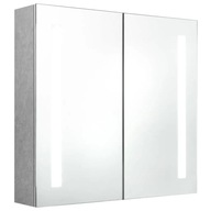 vidaXL Kúpeľňová skrinka so zrkadlom a LED, sivá betónová, 62x14x60 cm
