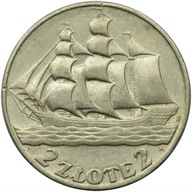 2 zł, Żaglowiec, 1936, stan 3+