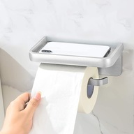 Držiak na papier Toaletný loft s policou strieborný