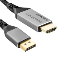 Kábel DP HDMI Kábel 4K 60Hz UltraHD Spacetronik KDH-SPA050 5m Silné Opletenie