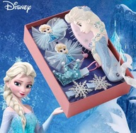 Gumki do włosów spinki i szczotka w pudełku Kraina Lodu Elsa niebieski box