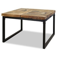 vidaXL Konferenčný stolík z teakového dreva a živice, 60 x 60 x 40 cm, 244552