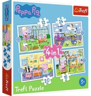 Puzzle 4w1 Świnka Peppa Wspomnienia z wakacji 3+