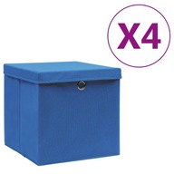 Krabice s viečkami 4 ks 28x28x28 cm modré