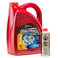 Olej Qualitium Protec 5W40 5L + Płukanka silnika K2 Motor Flush