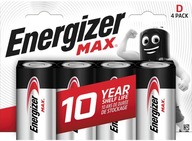 4x Bateria ENERGIZER Max LR20 D R20 E95 1,5V