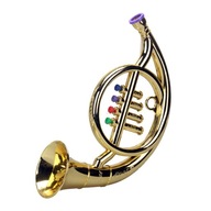 Hudobný nástroj ABS metalíza 4 tóny lesný roh pre deti chlapcov zlatý