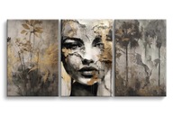 Moderný triptych, obrazy na stenu do obývačky Žena 60x120