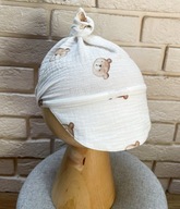 Šatka na hlavu so šiltom mušelínová čiapka