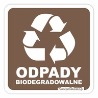 Naklejka ODPADY BIO segregacja odpadów 10 cm