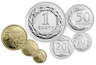 ZESTAW - STAL POWLEKANA 10 20 50 gr 1 zł 2019 + 2013 Royal Mint 1,2,5 gr
