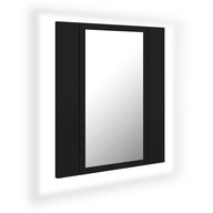 Szafka łazienkowa z lustrem i LED, czarna, 40x12x