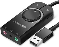 Zewnętrzna karta dźwiękowa USB słuchawk i/ mikrofon UGREEN + CareWipe