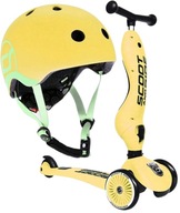 SCOOTANDRIDE Lemon ZESTAW HULAJNOGA i Jeździk 2w1 + KASK z LED XXS-S 1+