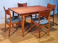 Stół rozkładany z krzesłami, A.L. Johansen & Son, Dania, Lata 20 (100)