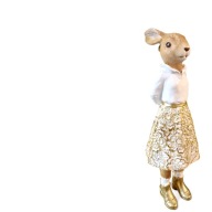 HÚSVÉTI DEKORÁCIÓ - NYUSZI HÖLGY ARANY RUHÁBAN