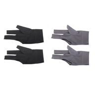 4-częściowe 3-palcowe rękawice bilardowe Rękawiczki do kija bilardowego, lewe, czarne u0026
