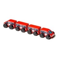 Drevený vlak Express 4 vagóny červená Cubika
