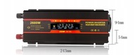 Autós inverter 12V-ról 220V-ra, 2600W, EU csatlakozó