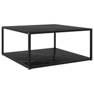 Konferenčný stolík lavica čierna štvorcová 80 x 80 x 35cm čierna