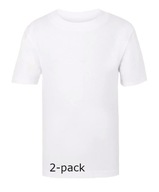 T-shirt GEORGE 2-pack biały w-f do szkoły 134/140