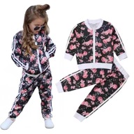 Zestaw dla dziewczynki bluza legginsy KWIATY dres 116 122 sell4kids