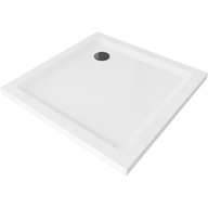 Mexen Flat štvorcová sprchová vanička slim 80 x 80 cm, biela, syfon čierna