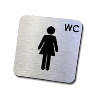 strieborná dámska WC informačná tabuľa