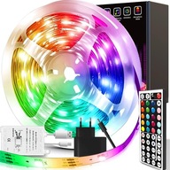 TAŚMA LED SMD WODOODPORNA 5M RGB KOLOROWA + PILOT