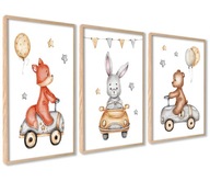 Obrázky pre dieťa Medvedík Líška Zajac Plagáty 40x50cm
