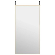 Lustro na drzwi, złote, 50x100 cm, szkło i aluminium