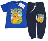 Komplet 98-104 3-4 Pokemon Pikachu bluzka spodnie dresowe 2 części bawełna