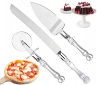 3DB-OS TÁLALÓ TARTOZÉK SZETT TÉSZTAVÁGÓ KÉS + PIZZAVÁGÓ KÉS + SPATULA