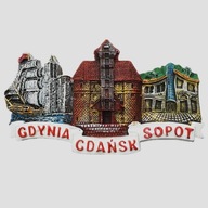 3D Gdańsk Sopot Gdynia Polska pamiątka magnes na lodówkę, dekoracja domu i