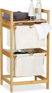 Bambusowy kosz pojemnik szafka na pranie 2 szuflady 2x 12,5 L Relaxdays