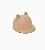 ZARA kapelusz filcowy z uszkami uszy kotek camel czapka 54cm