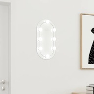 vidaXL Zrkadlo s LED svetlami, 40x20 cm, sklenené, oválne