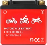 AKUMULATOR ŻELOWY DO SKUTERA MOTOCYKLA QUADA 12V 5AH PRAWY+ PRODUKCJA 2024