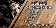 BANER REKLAMA projekt 200x100cm USŁUGI STOLARSKIE