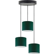 Lampa wisząca sufitowa żyrandol abażur walec zwis LED E27 zieleń do salonu